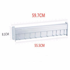 Wall-Mounted Black Aluminum Kitchen Knife Rack Storage