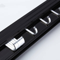 Wall-Mounted Black Aluminum Kitchen Knife Rack Storage