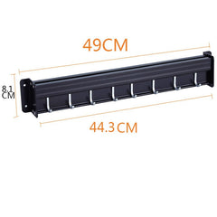 Wall-Mounted Black Aluminum Kitchen Knife Rack Storage
